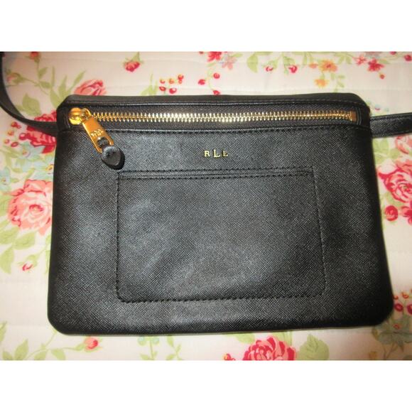 Lauren Ralph Black Lauren Winston Belt Bag Black Size S - Picture 1 of 7